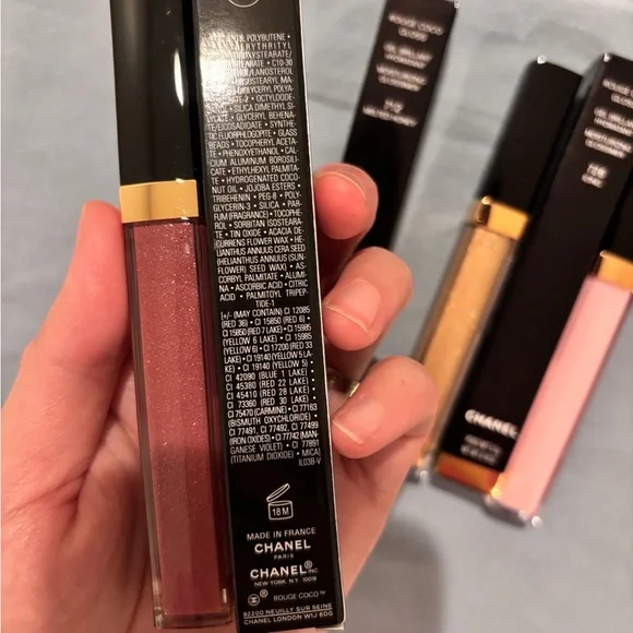 Chanel Rouge Coco Gloss Trio Burgundy, Gold, Pink